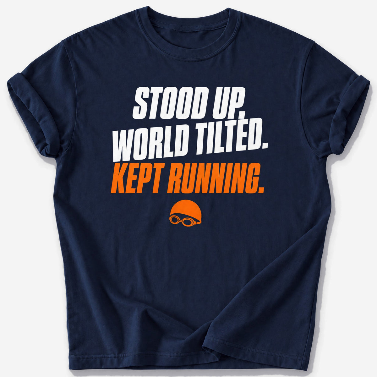 World Tilted T-Shirt — Navy