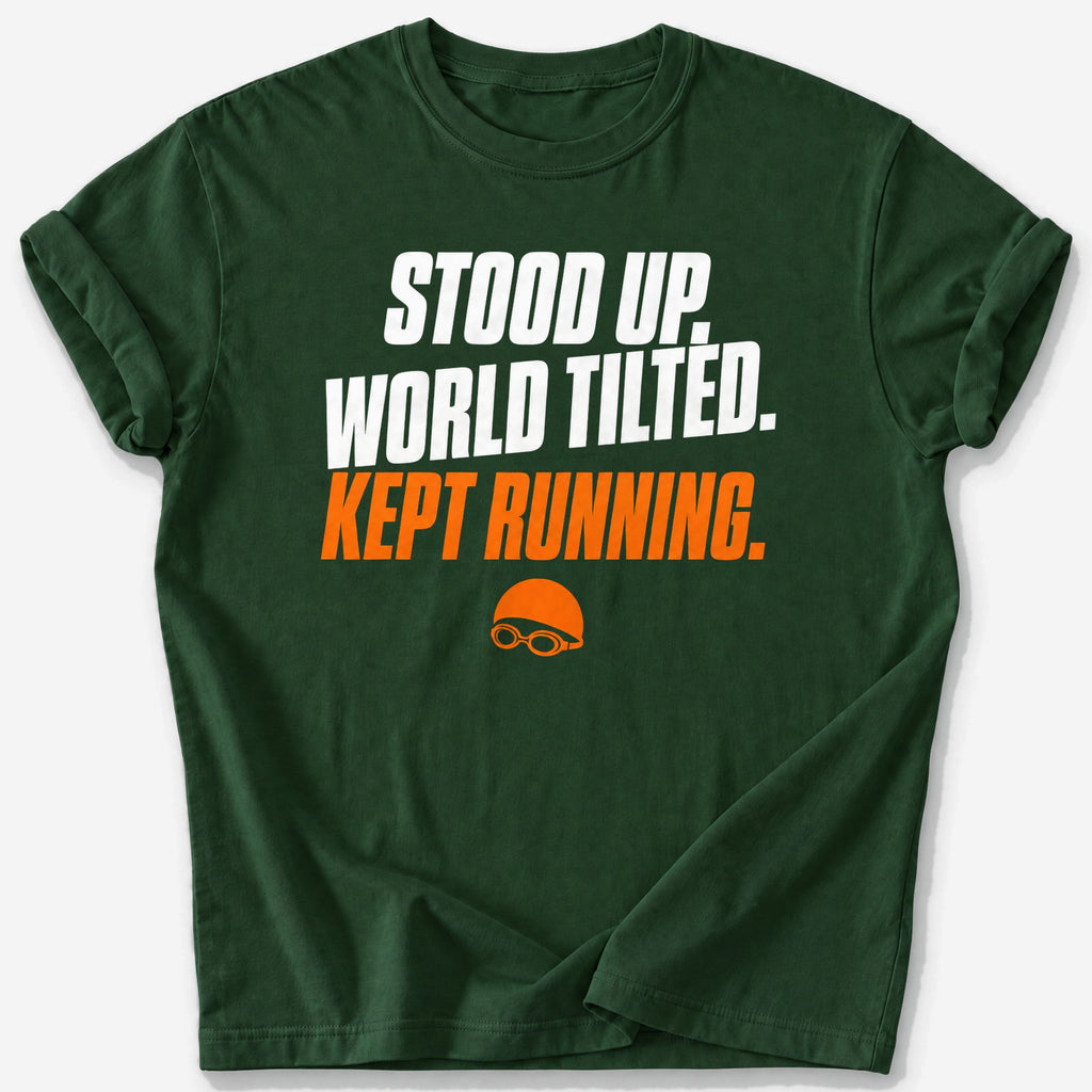 World Tilted T-Shirt — Forest Green