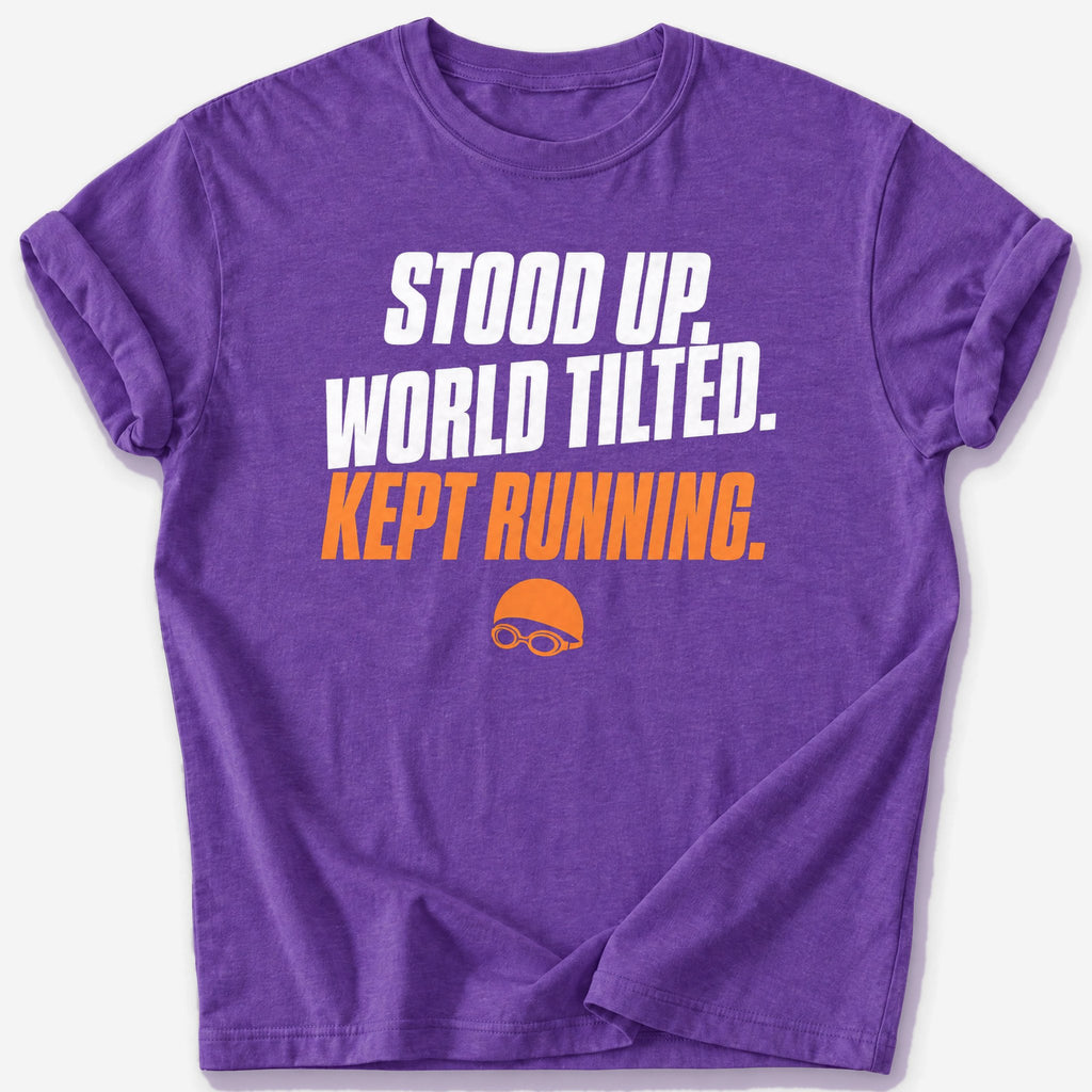 World Tilted T-Shirt — Heather Purple