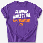 World Tilted T-Shirt — Heather Purple