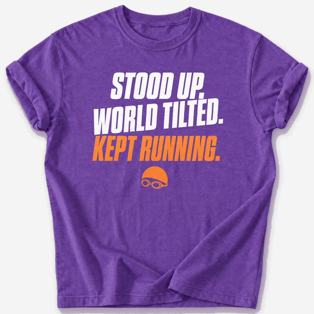 World Tilted T-Shirt — Heather Purple