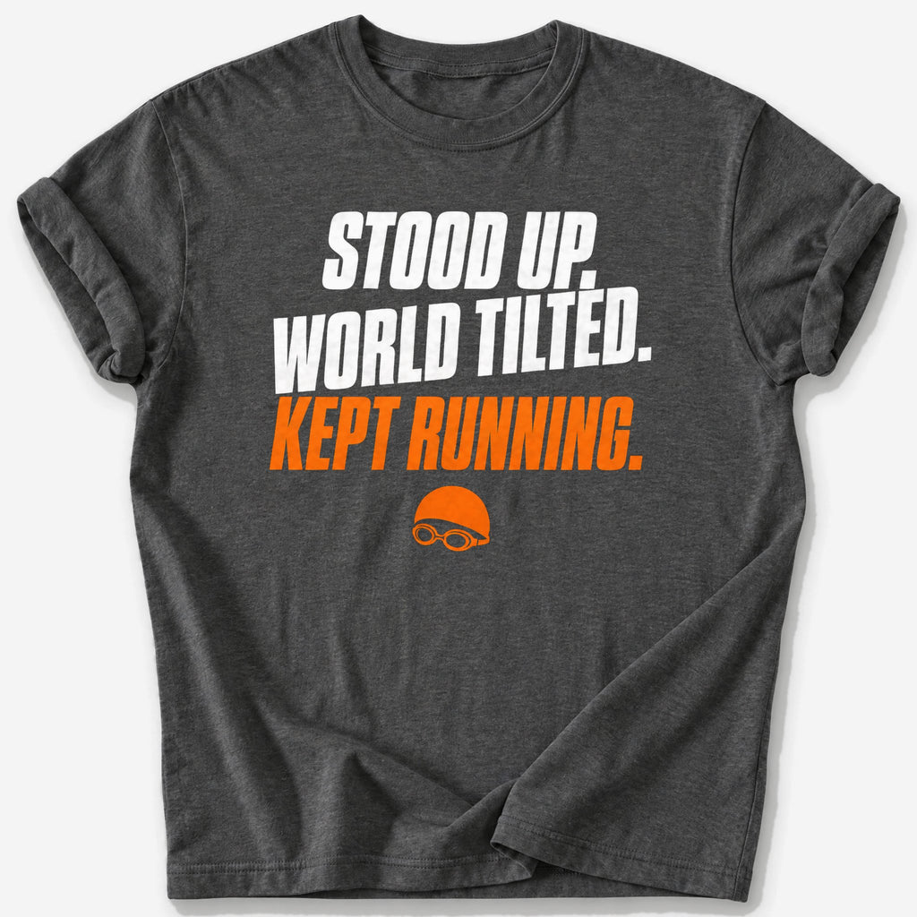 World Tilted T-Shirt — Dark Heather