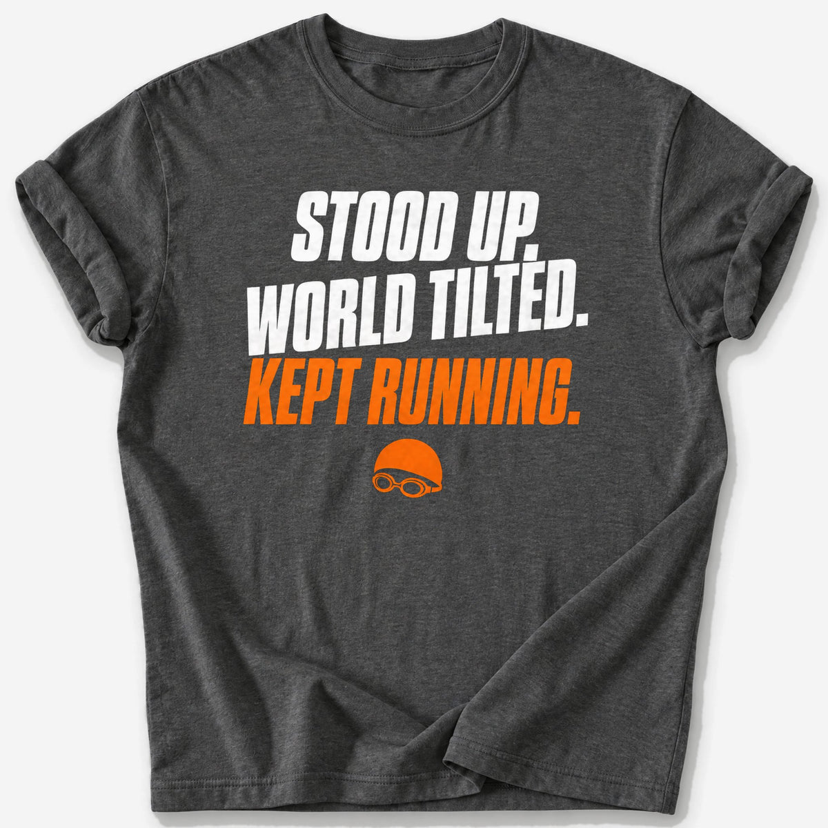 World Tilted T-Shirt — Dark Heather